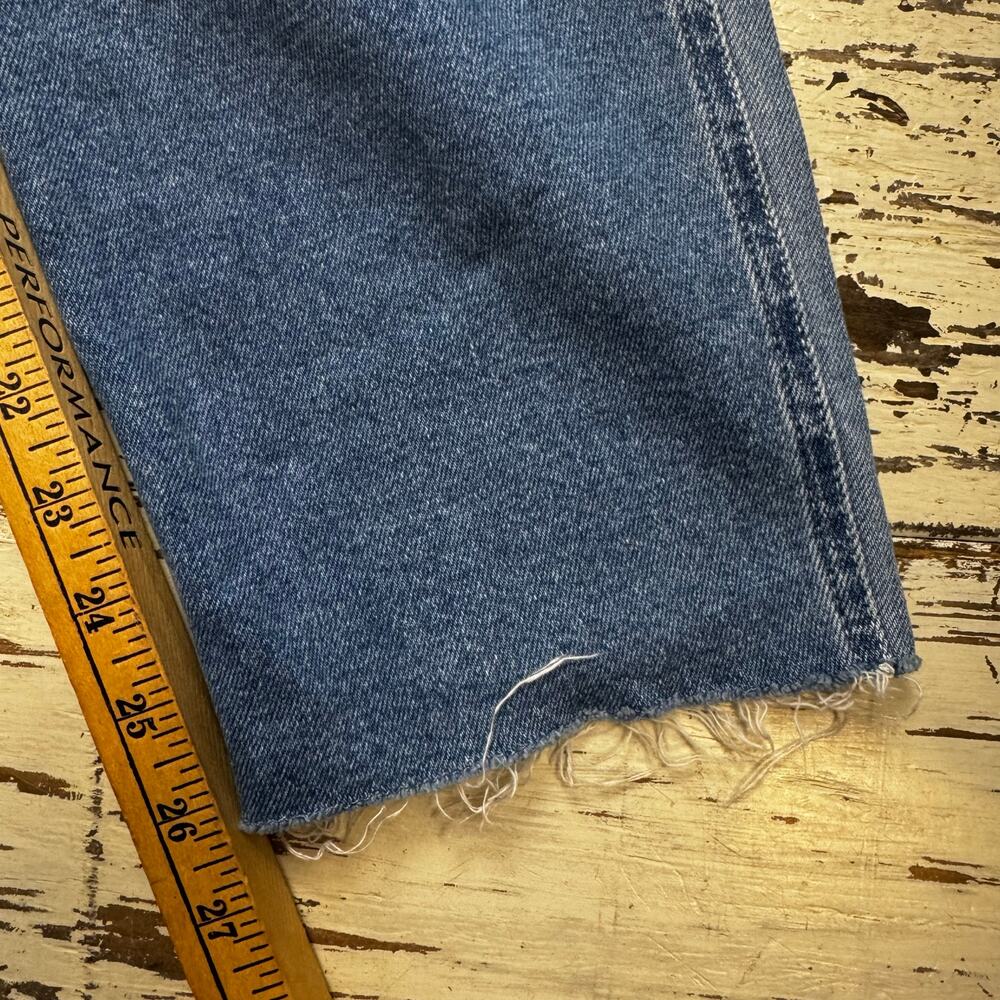 Hollister Curvy High Rise Mom Jeans Color Block Patchwork Size 15L 32x29 Raw Hem - Picture 5 of 10